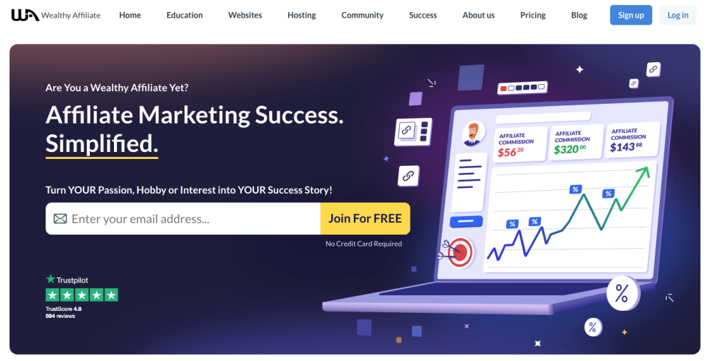 Wealthy Affiliate Landing Page